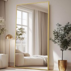 New New Gold Rectangular Oversized Full Length Standing Floor Mirror 81”x41”