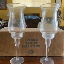 Princess House Hurricane Candle Holders #428