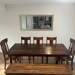 Solid Wood Dining Table - TABLE AND 2 CHAIRS ONLY