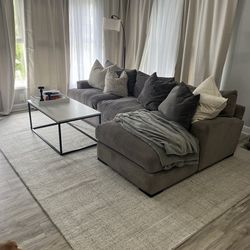 Gray Chaise Sectional Couch 