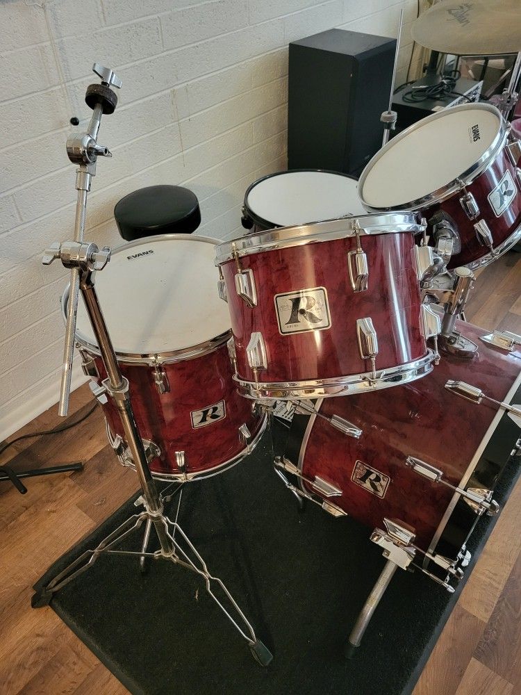 Vintage 1980s Roger's Drum Set with Hardware