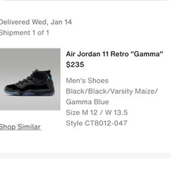 Retro 11 Gamma Size 12 