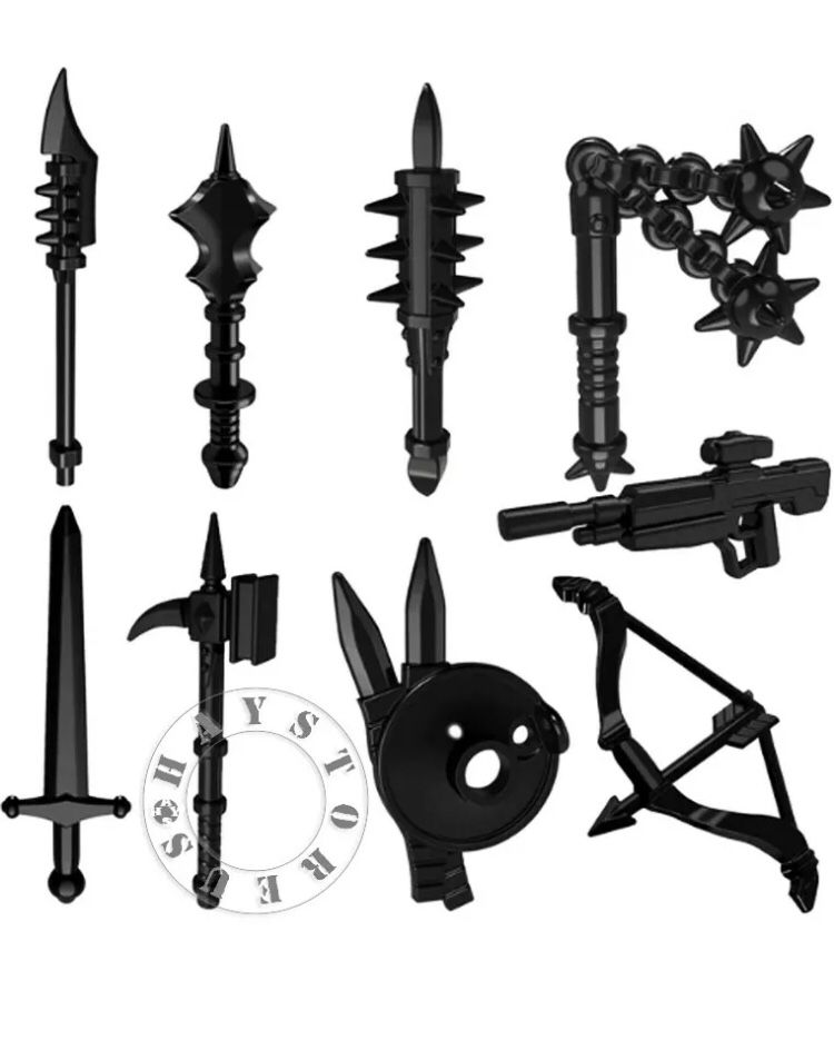 9pcs Custom LEGO Guns Lot Medieval Military Toy Weapons 4 Minifigures!