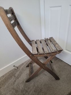 Vintage Wooden Folding Slat Chair