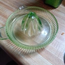 Green depression Glass Juicer
