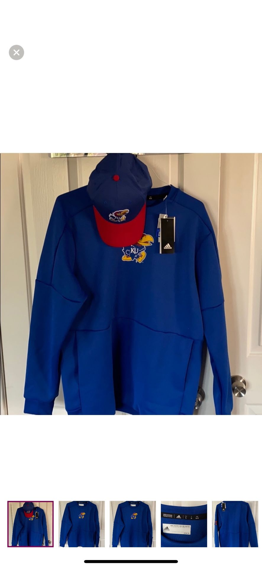 Adidas Kanas Jayhawks Sweatshirt And Hat Combo