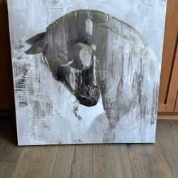 Abstract Horse Wrapped Canvas Painting 30x30