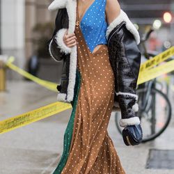 Diane Von Furstenberg  Polka-dot Print Silk-crepe Midi Dress