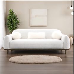 Sofa Mid Century Modern Style Oat Chenille Fabric. New Especial Price 