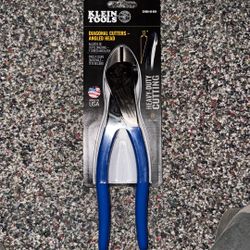 Klein Tools Diagonal Cutting Pliers, Angled Head, 8-Inch