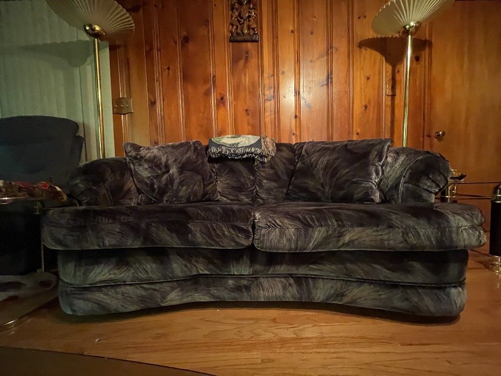 Plush Gray Sofa and Loveseat