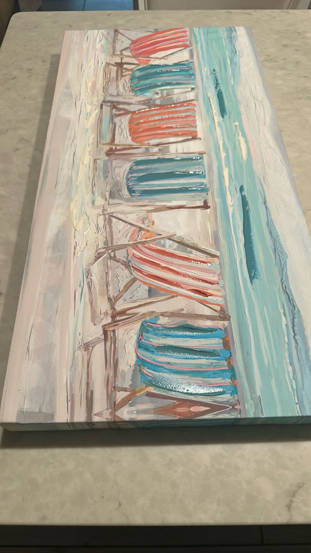 Beach Scene Painting/watercolor On Canvas