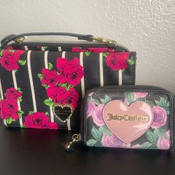 Juicy Couture Floral Pink Wallet And Betsey Johnson Cross Body Bag