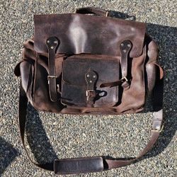 High Quality Genuine Leather Brown Messenger Bag