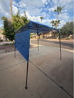Brand new 8”x8” instant canopy with side wall and backpacking travel case.