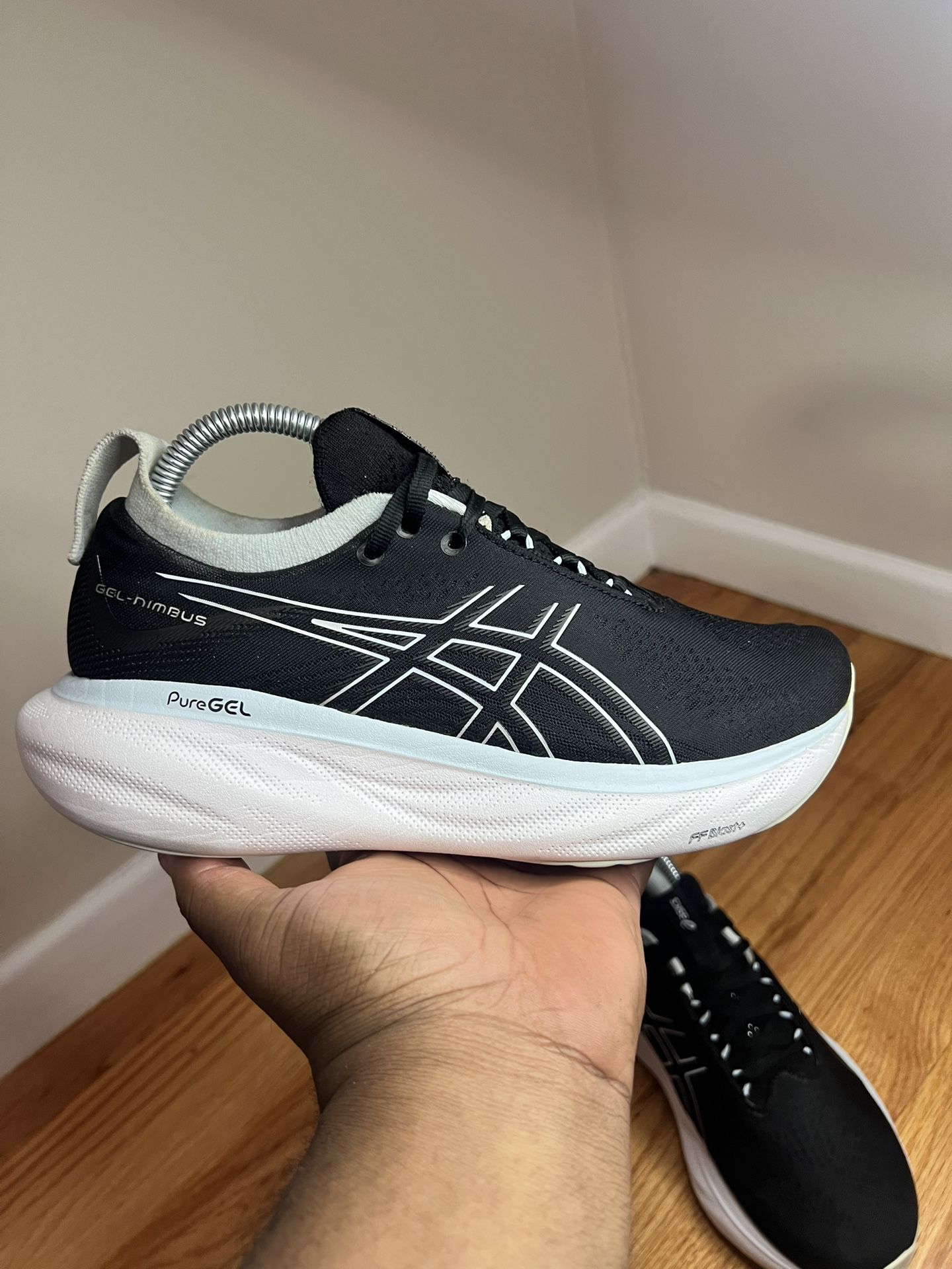 ASICS Women's Gel-Nimbus 25 Running Shoes Black/Reborn Blue, Size 8W