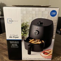 Mainstays 2.2 Quart Compact Air Fryer, Non-Stick, Dishwasher Safe Basket, 1150W, Black