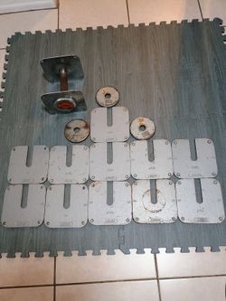 Vintage HOIST Adjustable Dumbbell Set (62.5lb) - Includes Original Dumbbells and 14 Weight Plates