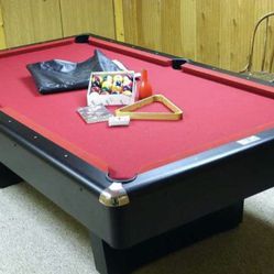 AMF 7 Ft Pool Table Slate Gray Bumpers Unassembled So Ready To Move