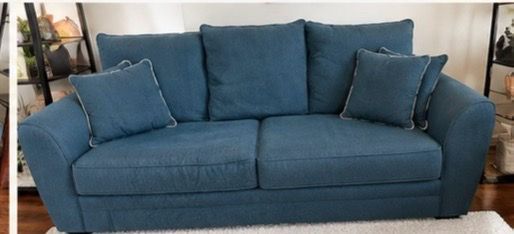 Rooms To Go Blue Sofa Set – Queen Sleeper + Loveseat