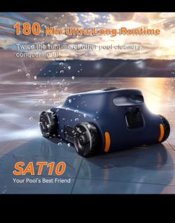 [180W Power180 Mins Running] Seauto SAT 10 Cordless Pool Vacuum Cleaner above ground &inground pool used like new