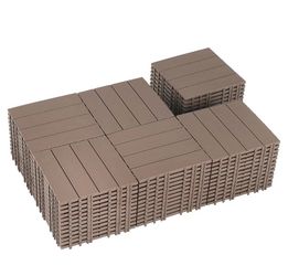 60 PCS Plastic Interlocking Deck Tiles - 12" × 12" Waterproof Indoor Outdoor Flooring All Weather Use, Patio Floor Decking for Porch Poolside Backyard