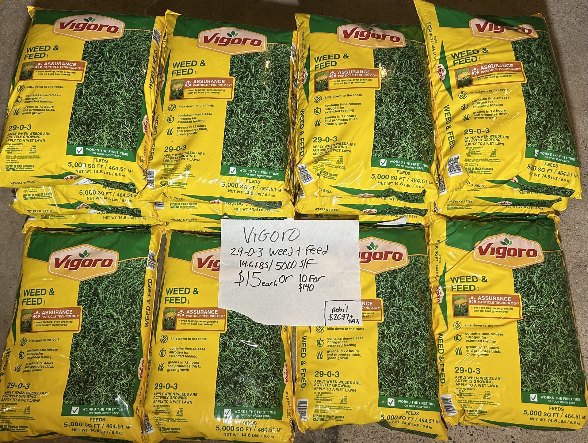 Vigoro 29-0-3-Weed and Feed Fertilizer 14.6lbs (5000 S/f)