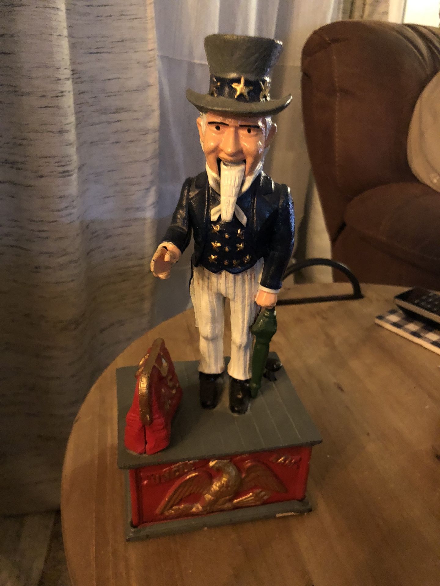 Vintage Uncle Sam Metal Bank 