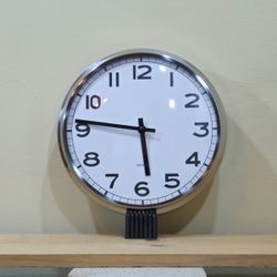 Ikea 'Pugg' Stainless Steel 12½" Wall Clock