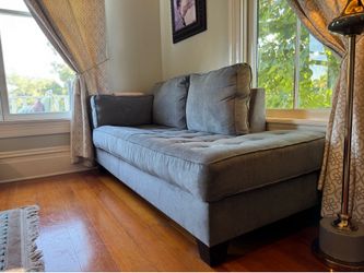VGUC/LIKE NEW SOFA Blue/powder blue/pale blue tucked left arm facing Chase lounge sofa daybed