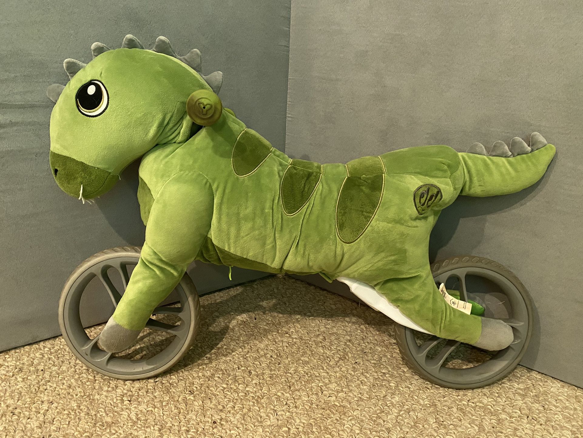 Yvolution My Buddy Wheels Dino Kids Balance Bike with Plush Toy