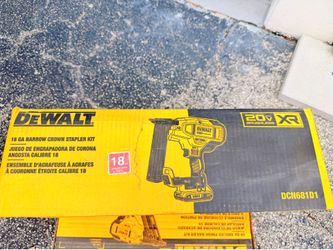 DEWALT 20V MAX XR 18 GA Narrow Crown Stapler Kit DCN681D1 battery and charger included