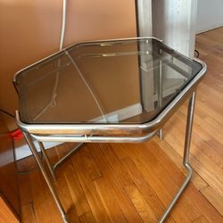Hexagon Vintage Glass Table 