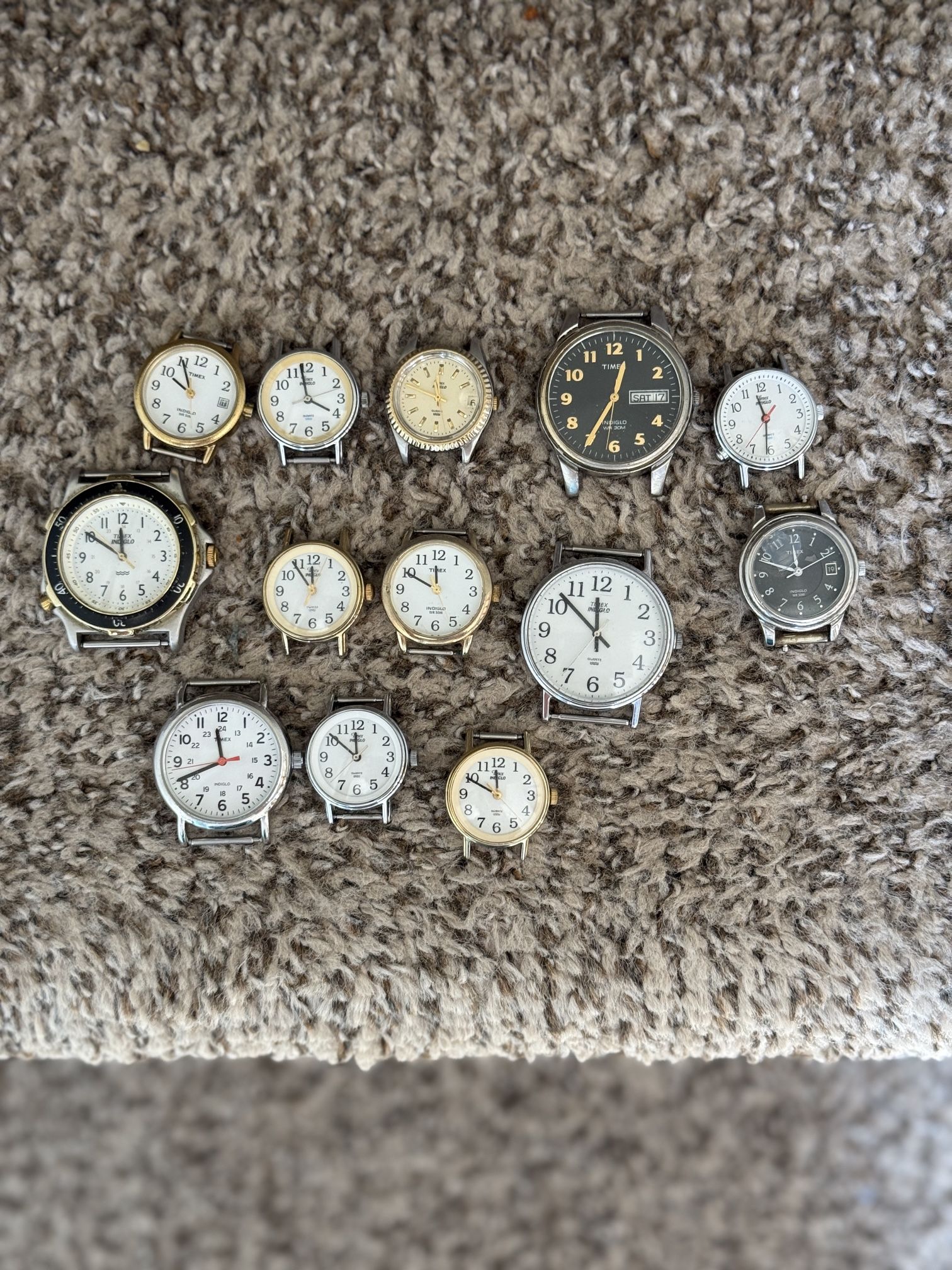 Timex 13 Watches Faces Collection lot (all good working condition)