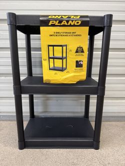 Plano 3-Shelf Standard Duty Plastic Storage Shelves, 43" x 21" x 14", 150lb Capacity