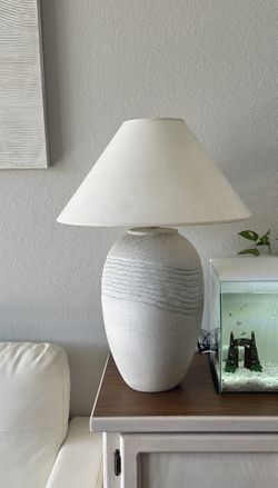 Vintage Cream Beige Sandy Textured Aesthetic Table Bedside Lamp
