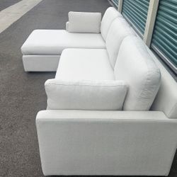 FREE DELIVERY!!! All Modern "Dannie" 2pc Sectional Couch WHITE ($2.8K Retail...65% OFF!!!)