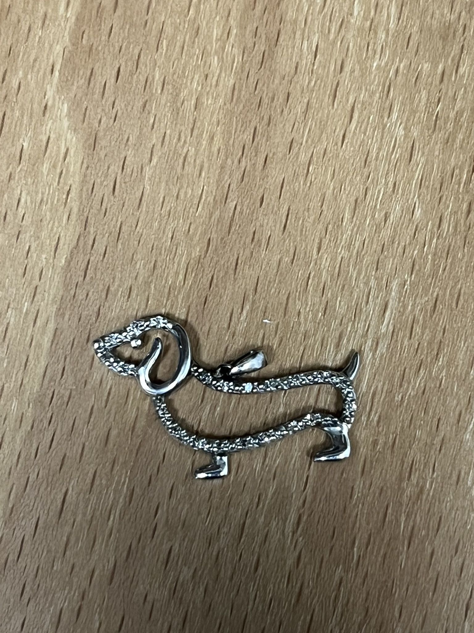 Diamond Dachshund Pendant Sterling Silver 925