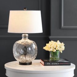 JONATHAN Y CLEAR/BLACK GLASS/METAL TABLE LAMP ( BRAND NEW )