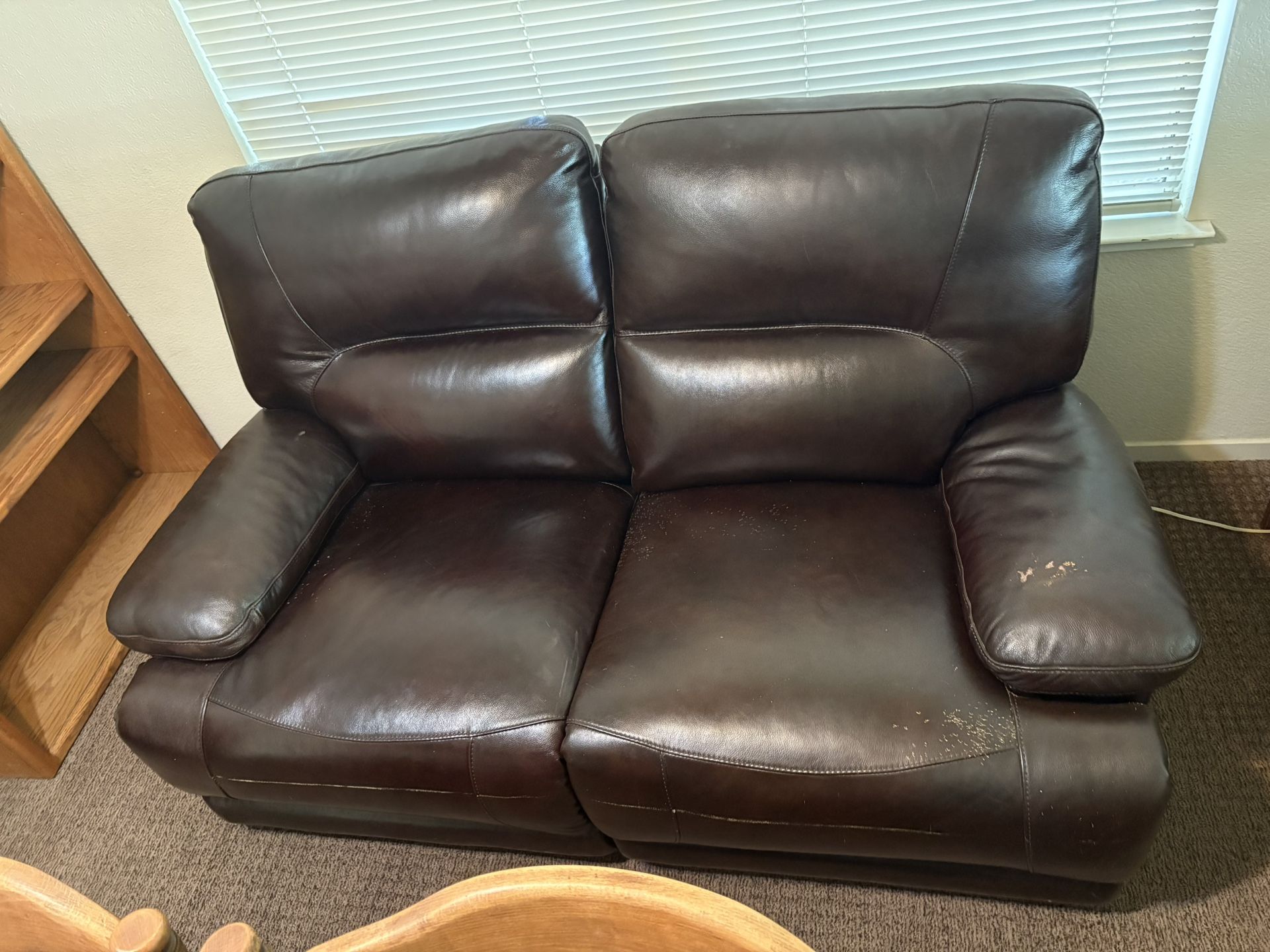 Leather Loveseat 