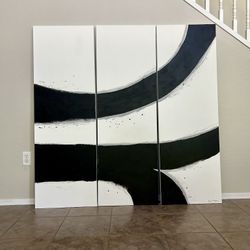 “NO BOUNDARIES” 5x5 Feet Triptych -3 Piece Custom Size & Color Original Art
