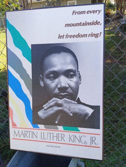 Dr Martin Luther King poster in frame
