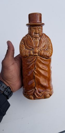 Vintage Cloaked Man Brown Decanter