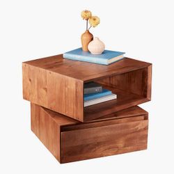 CB2 spin rotating bed side tables (set of 2)