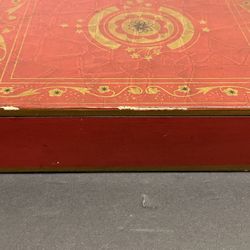 Red & gold decorative photo album box. 10x8 inch. Has nicks that can be touched up. 