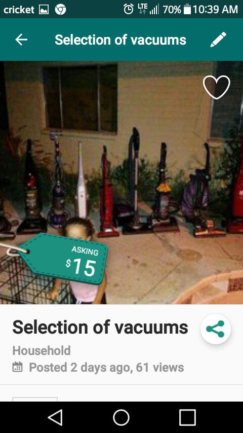 Variety of vacuums