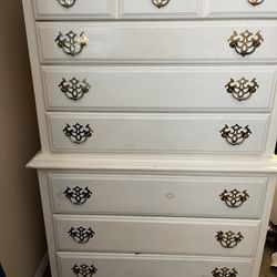 Solid Maple High Boy Dresser and matching Kids Desk (painted)