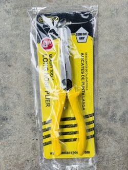 8” Heavy Duty Long Nose Plier w/ Rubber Grip
