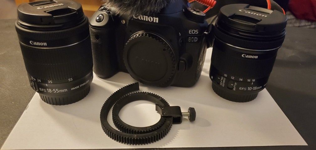 Canon 80D DSLR W/ 2 Lenses