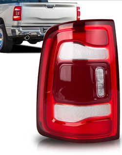 LED Taillights Assembly Compatible With 2019-2023 RAM 2500, Tail Lights red bezel trim w/o Blind Spot No blind spot function 7AD (Red Bezel, Le